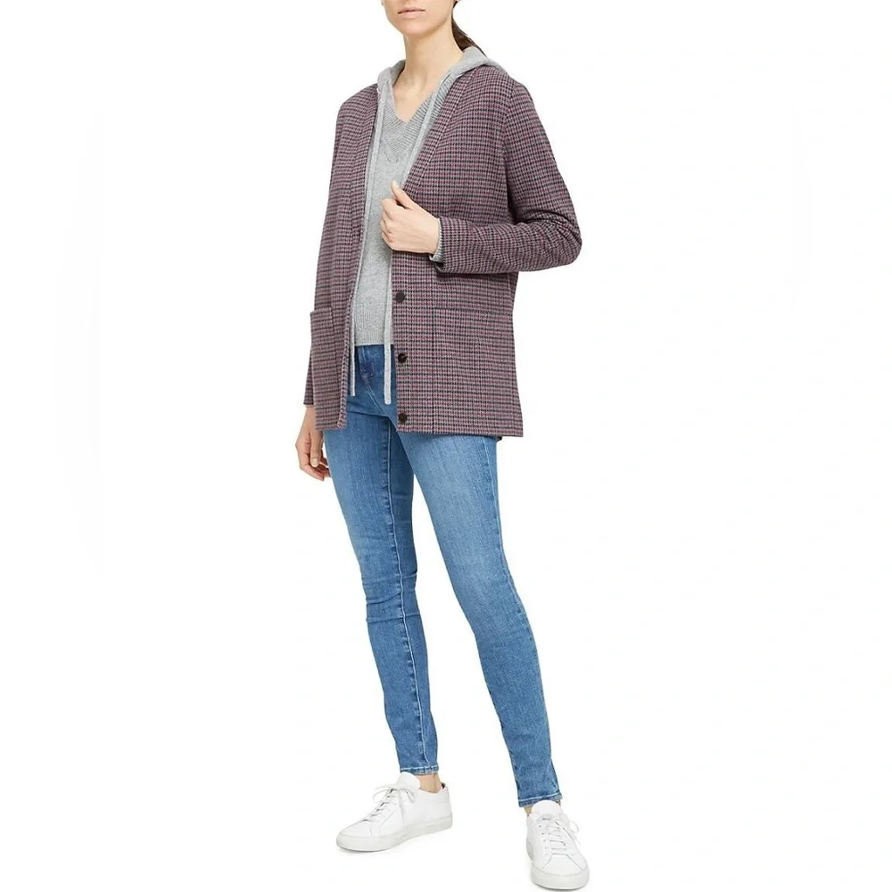 NWT Theory Collin Houdstooth Knit Cardigan
